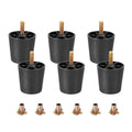 Plastic Furniture Legs 6-Pack 1.97x1.97in with M8 Hanger Bolts Sofa Chair Dresser Replacement – Black