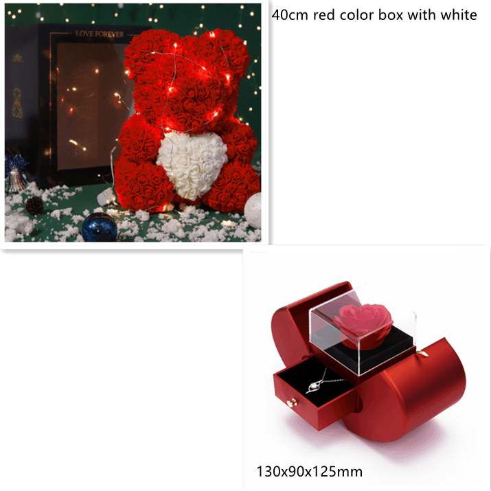 Valentine Foam Forever Rose Teddy Bear