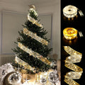 🎀 Fairy Lights Ribbon Bow – Christmas LED String Light Decoration