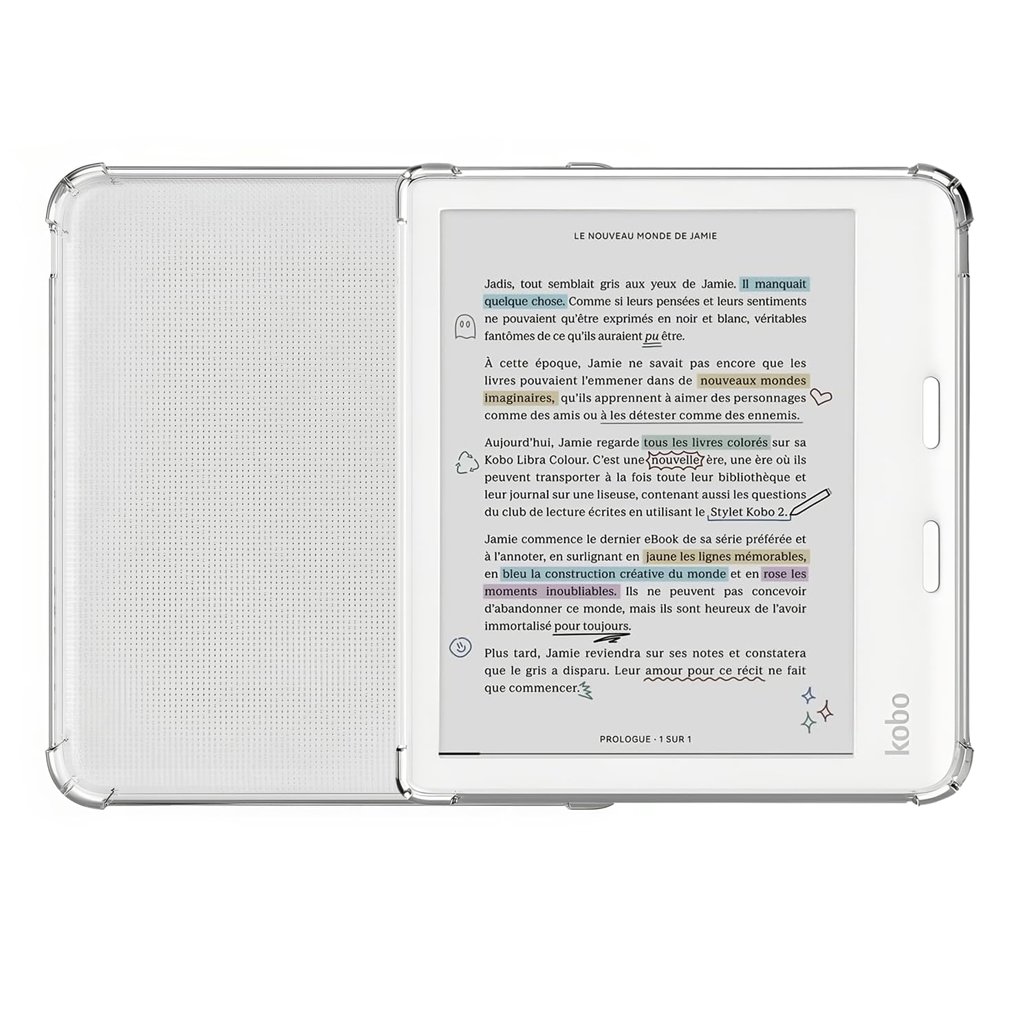 7-inch Clear Kobo Libra Case Reinforced Corners Lightweight – Clear (Libra 2/Libra Colour)