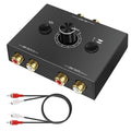 Stereo RCA Audio Switcher Bidirectional 2-in-1/1-in-2 with Mute Button Plug & Play