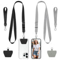 COCASES 2-Pack Adjustable Phone Lanyard Crossbody & Wrist Strap Anti-Theft with 2 Patches – Black/Grey