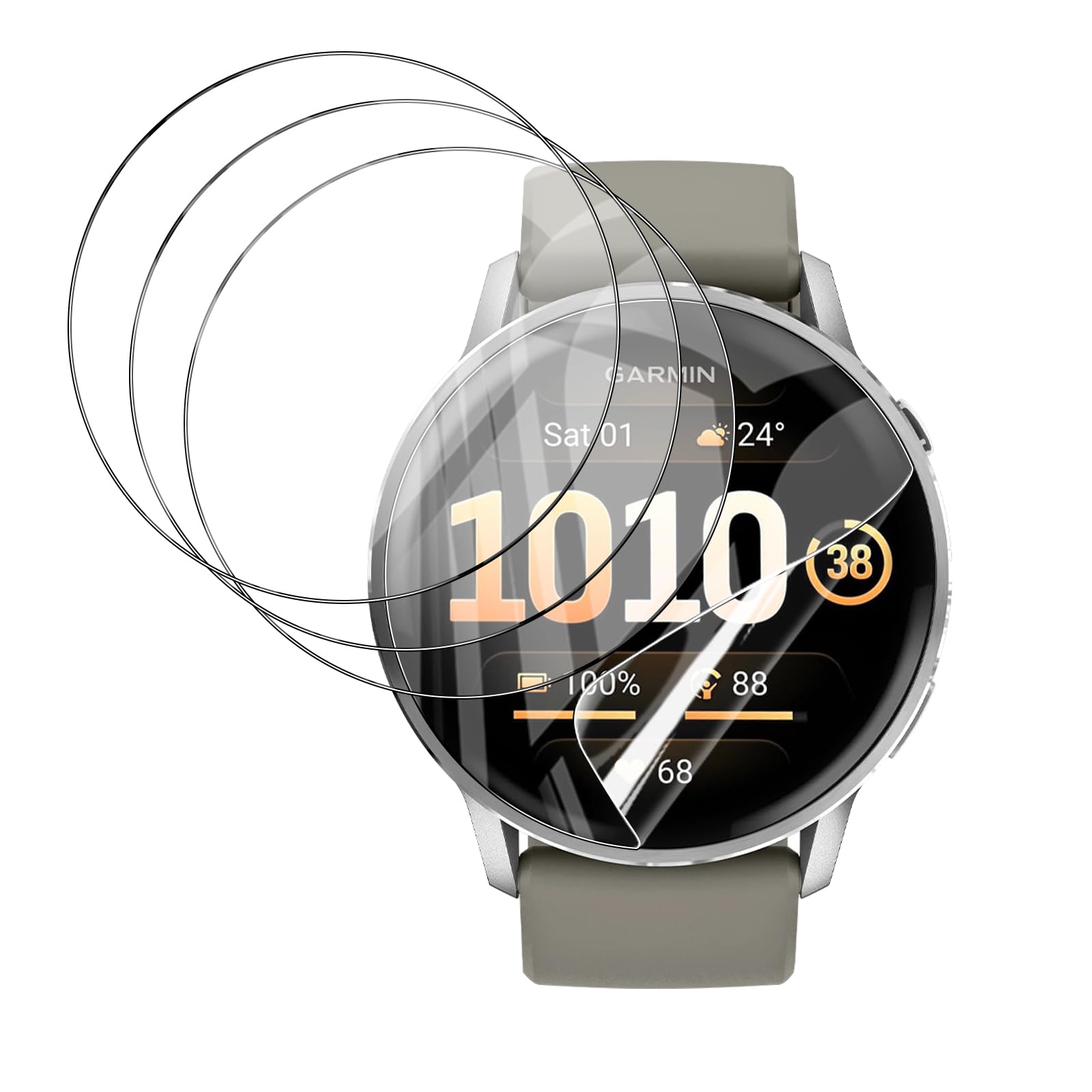 Garmin Venu 4 Screen Protector TPU Full-Coverage HD Clear – 45mm 4-Pack