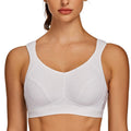 High-Impact Wirefree Sports Bra Plus Size Support – White 44G
