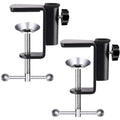 2-Pack Desk C-Clamp Metal Table Mounting Clamp for Microphone/Monitor Arm – Black