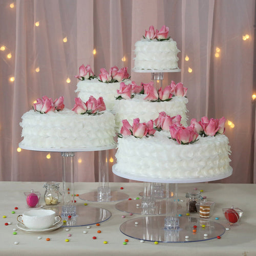 5 Tiers Acrylic Cake Stand Set Birthday Party Catering Display