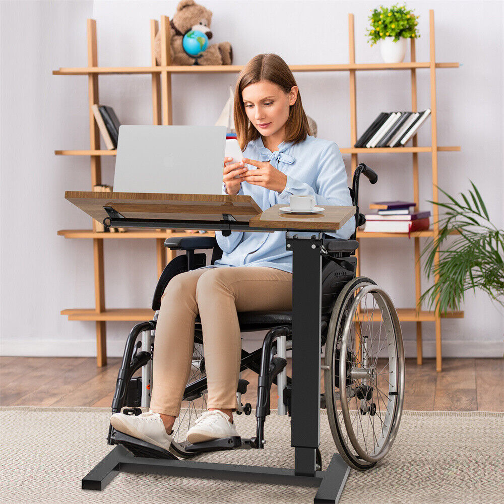 Rolling Overbed Bedside Desk Laptop Table