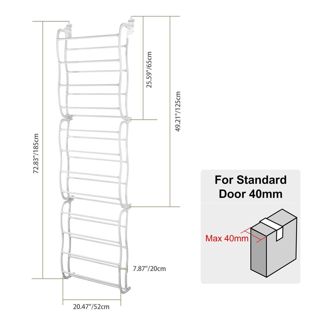 Wall Hanging Closet Shoes Organizer Over The Door Shoe Rack 36 Pairs