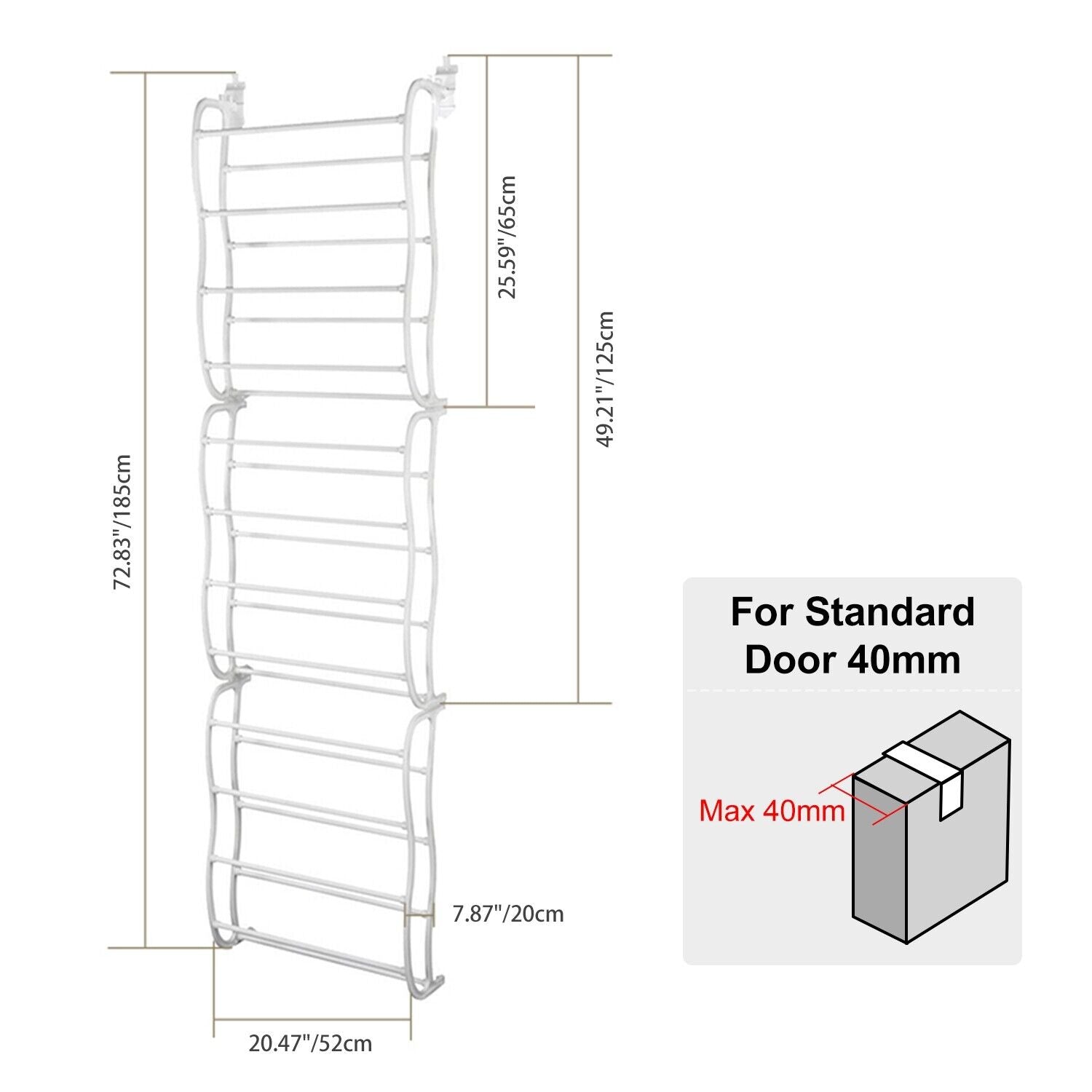 Wall Hanging Closet Shoes Organizer Over The Door Shoe Rack 36 Pairs