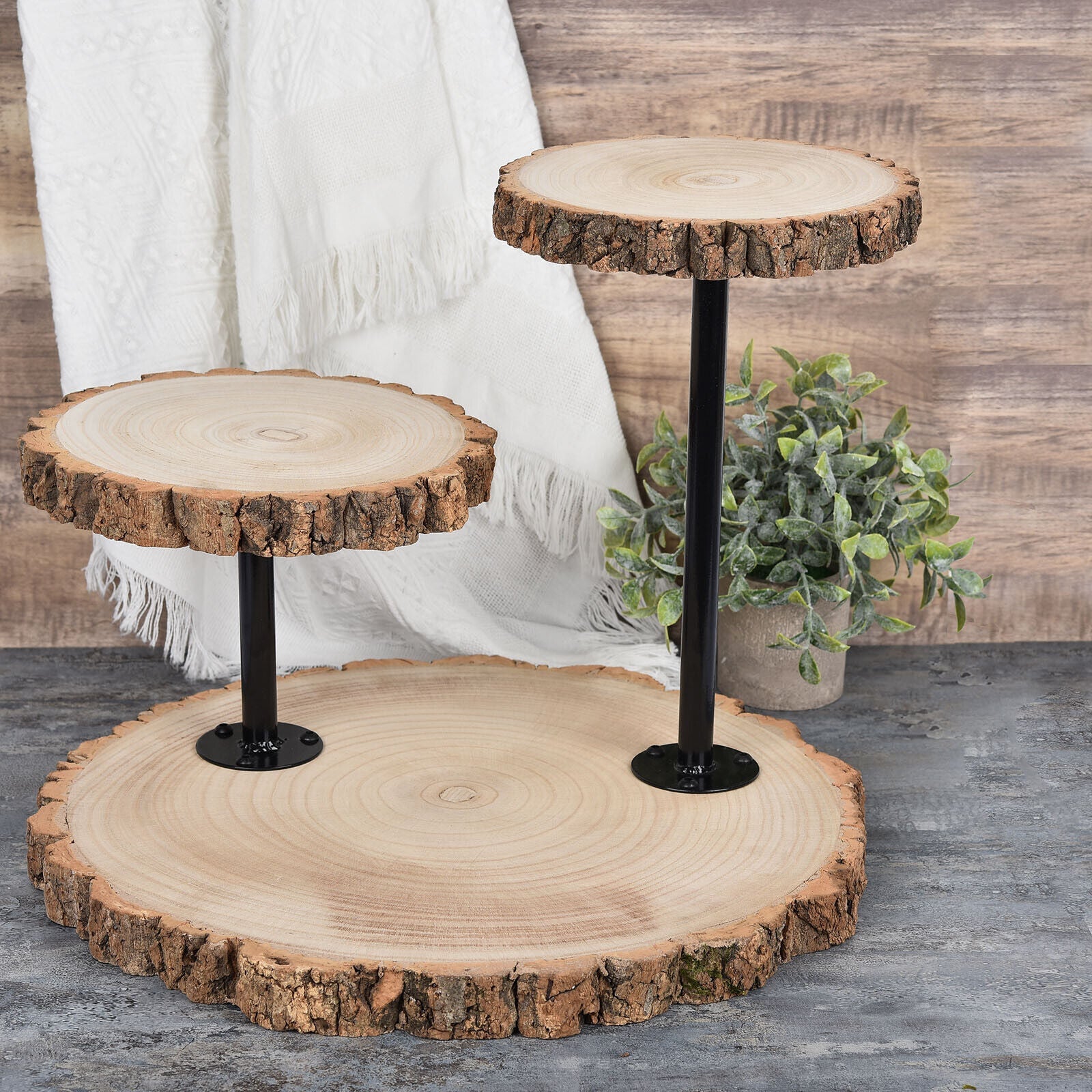 3-Tier 14 Inches Wooden Cupcake and Dessert Stand For Parties & Events