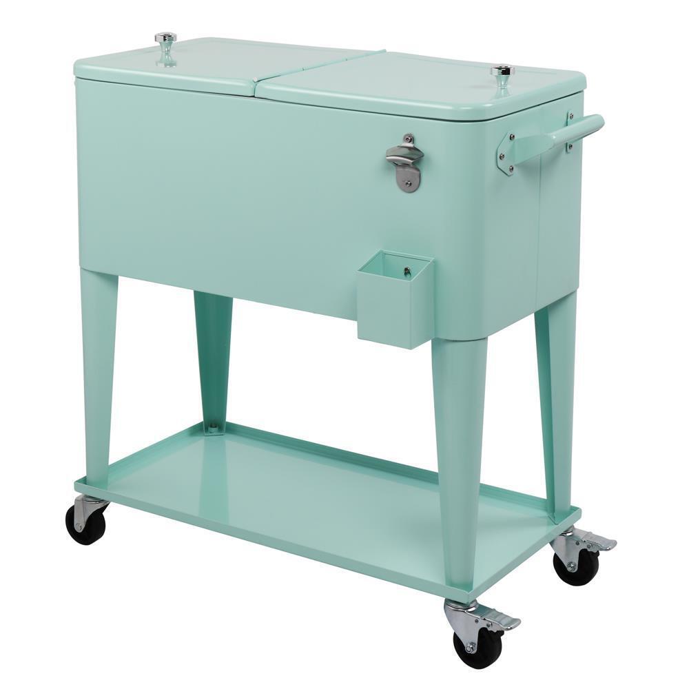 80 Quart Portable Outdoor Rolling Party Cooler Cart