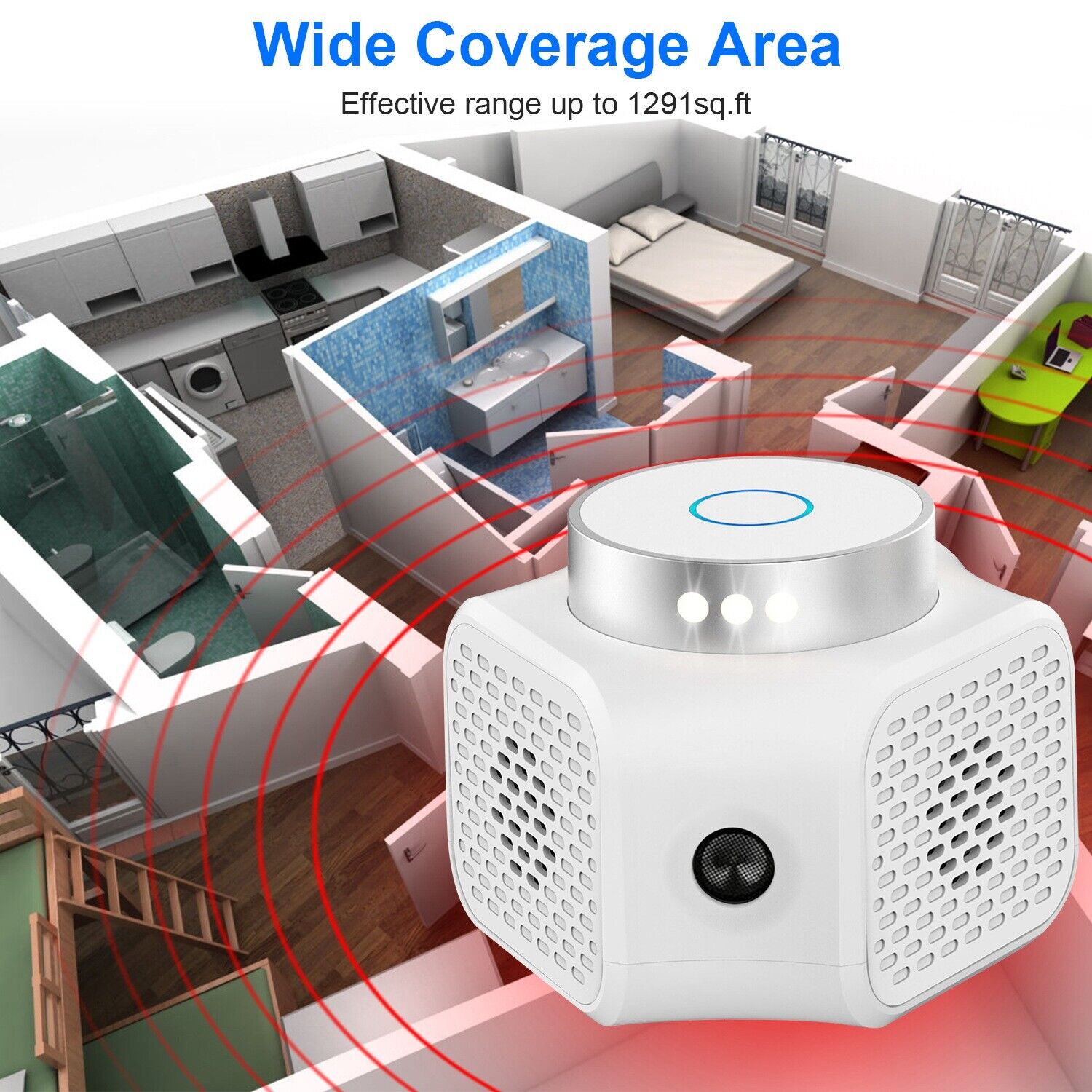 Ultrasonic Rodent Chaser for Indoor Pest Control - White