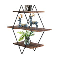 3 Tier Metal Storage Rack Geometric Wall Shelf