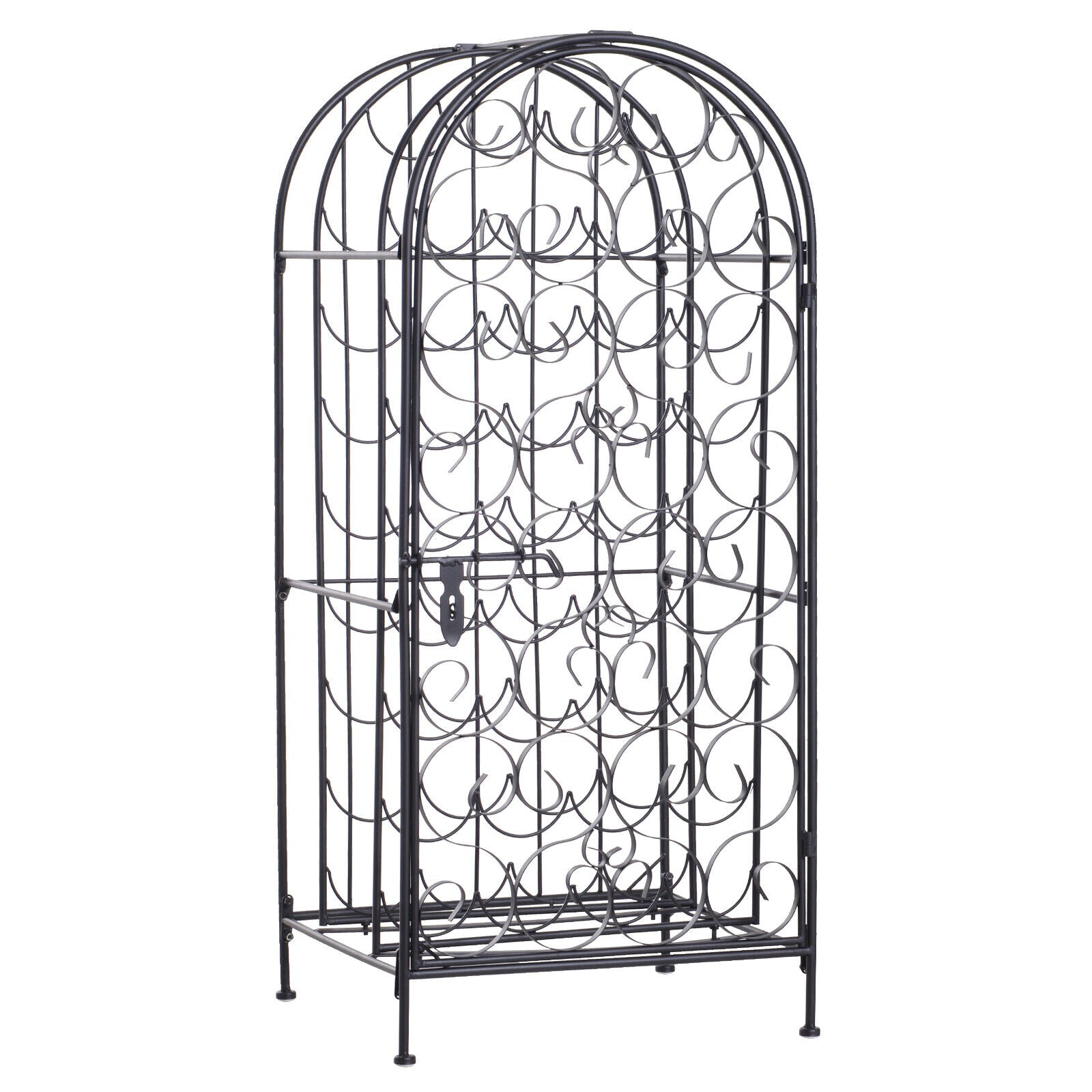 Freestanding Large Metal Wine Rack 35 Bottles Display Stand