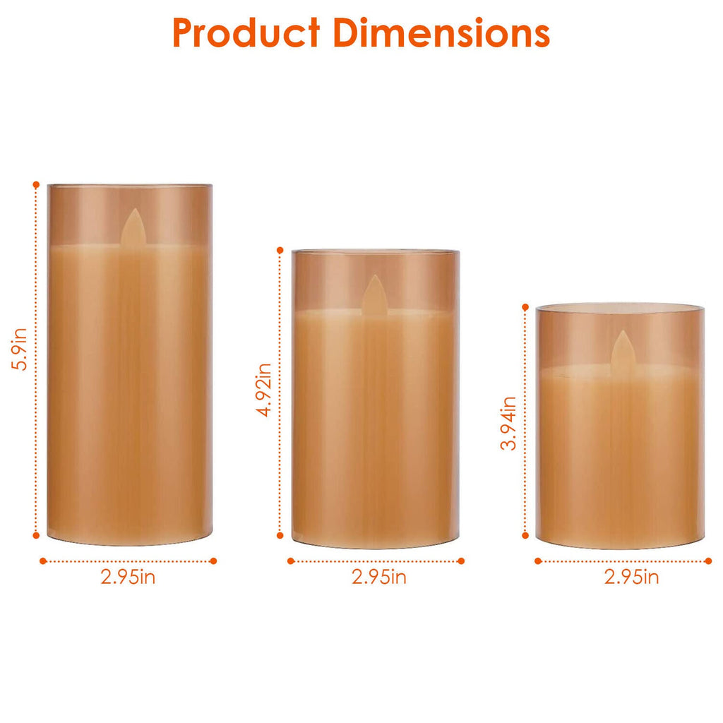 3-Piece Flameless LED Candles Realistic Flicker with Remote & Battery