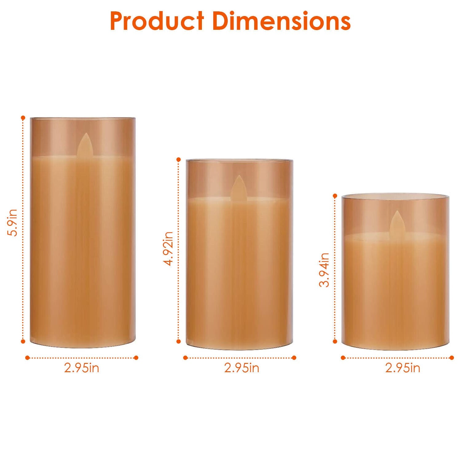 3-Piece Flameless LED Candles Realistic Flicker with Remote & Battery