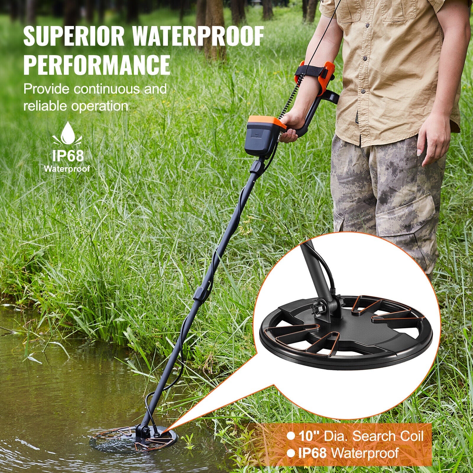LCD Display Metal Detector 10" IP68 Waterproof
