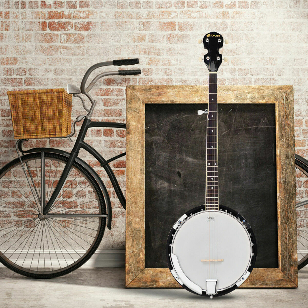 5-String Geared Tunable Banjo W/ 24 Brackets Carry Case & Accessories