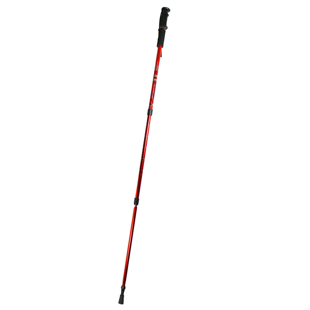 2 Red Anti-shock Adjustable Alpenstock Poles for Trekking & Hiking