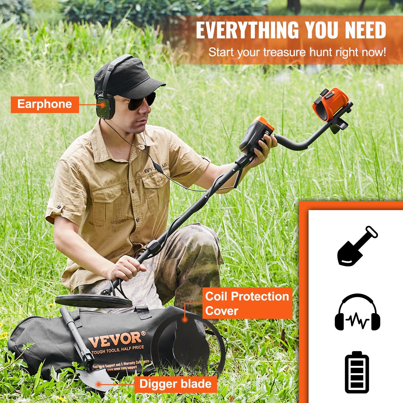 LCD Display Metal Detector 10" IP68 Waterproof