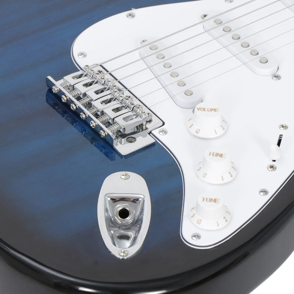 Blue Full Size Electric Guitar Bundle with Amp and Accessories