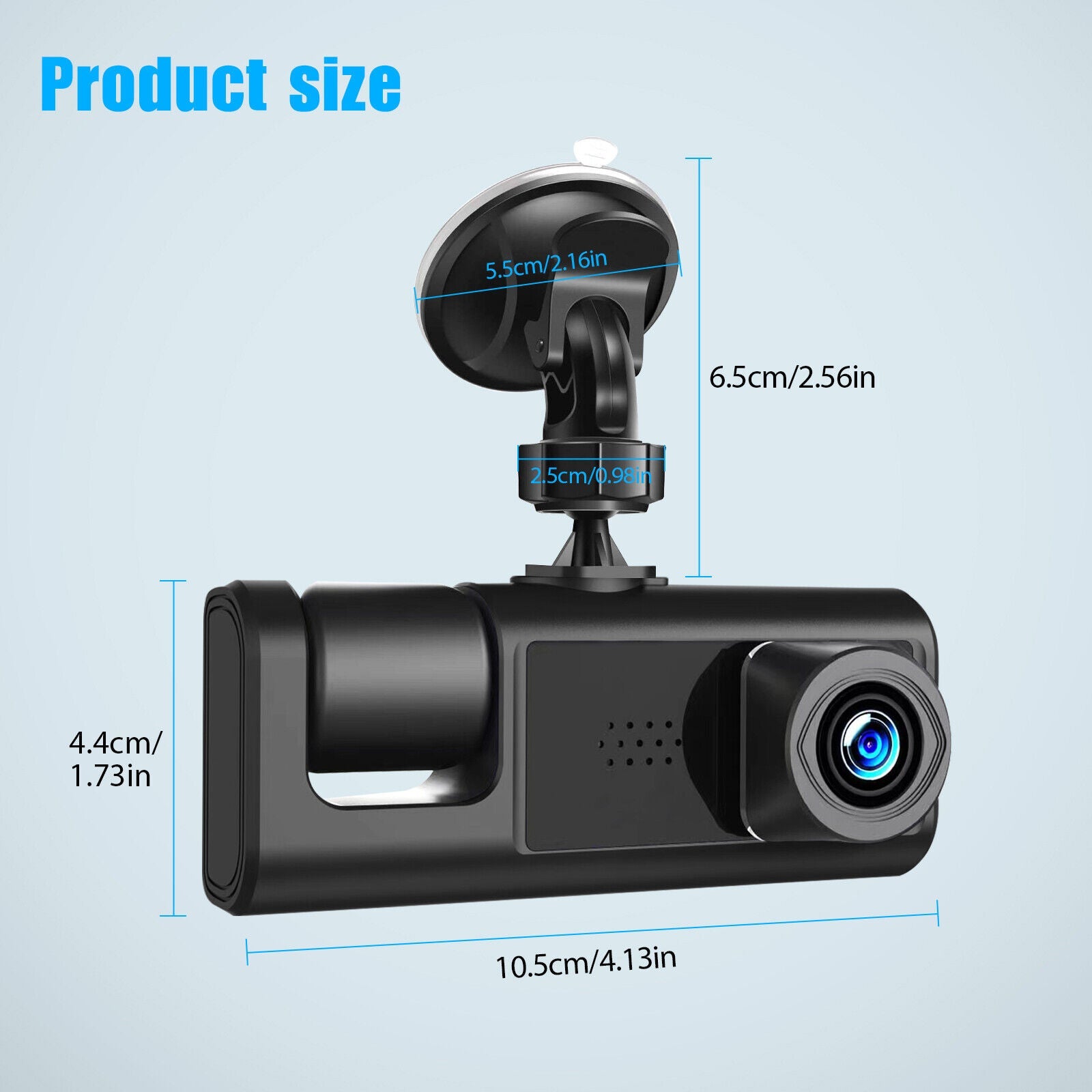 1080P Dual Lens HD Dash Cam For Card Front & Rear Recorder w/ G-Sensor