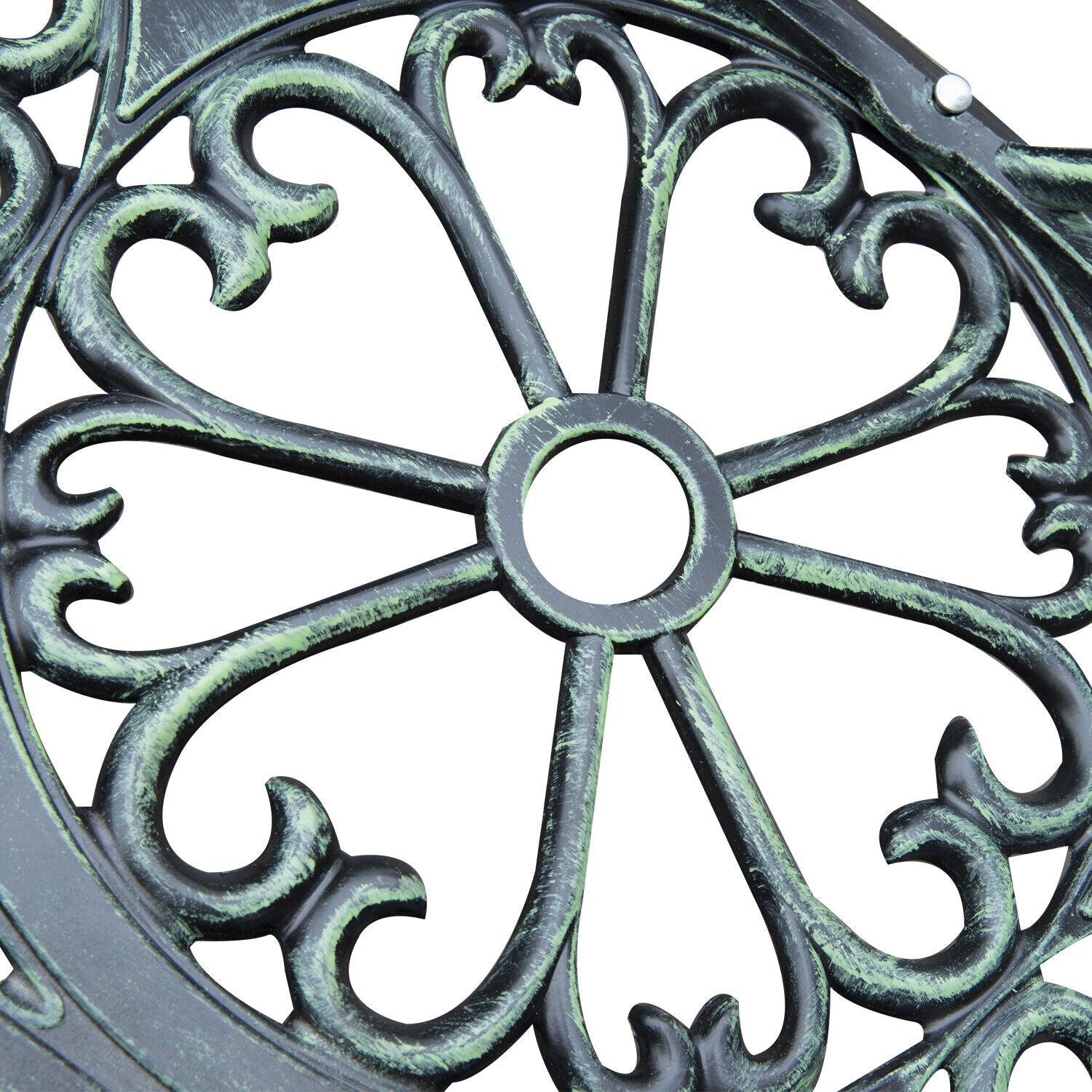 Cast Aluminum Outdoor Bench For Patio & Garden w/ Antique Rose Design