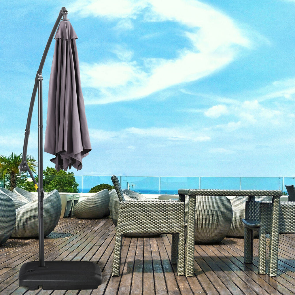 Mobile Cantilever Umbrella Base Stand Black