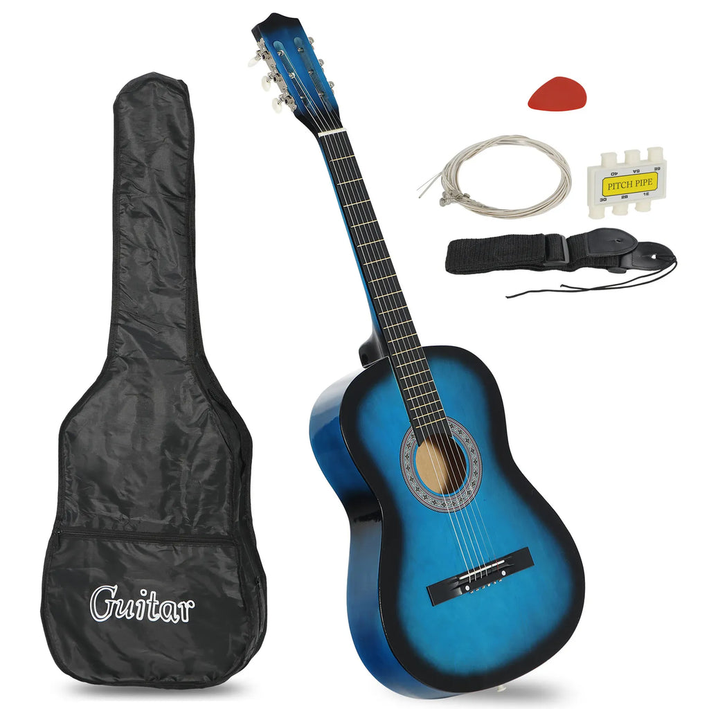 Beginner's Acoustic Guitar Bundle 38" Blue