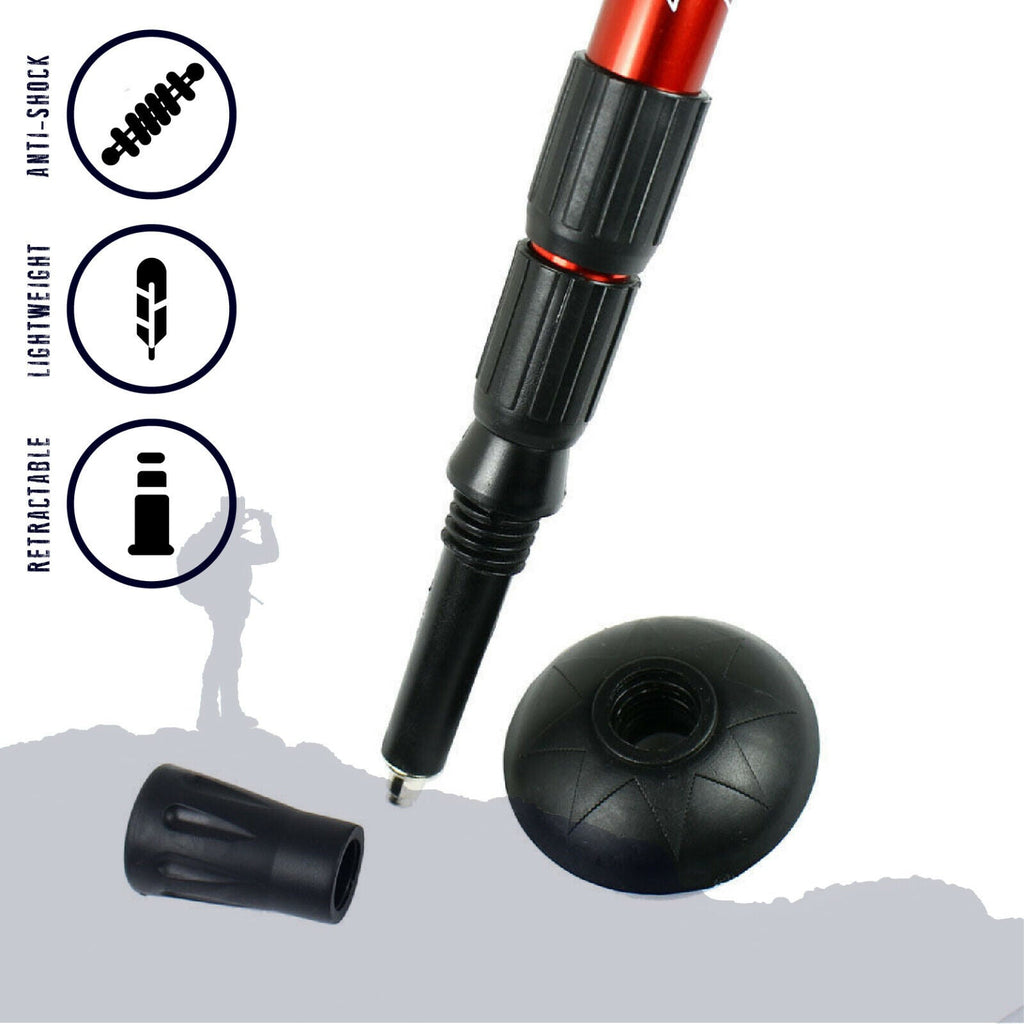 Pair of Anti-Shock Trekking Poles Adjustable Alpenstock Sticks