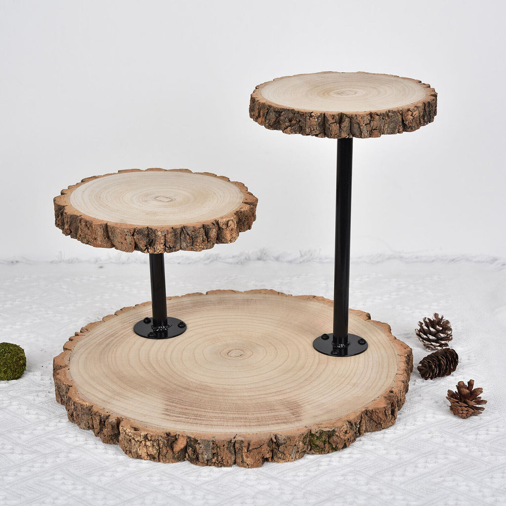 3-Tier 14 Inches Wooden Cupcake and Dessert Stand For Parties & Events