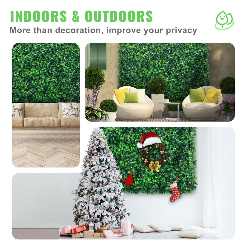 20x20" Artificial Boxwood Wall Hedge Panels Set of 12