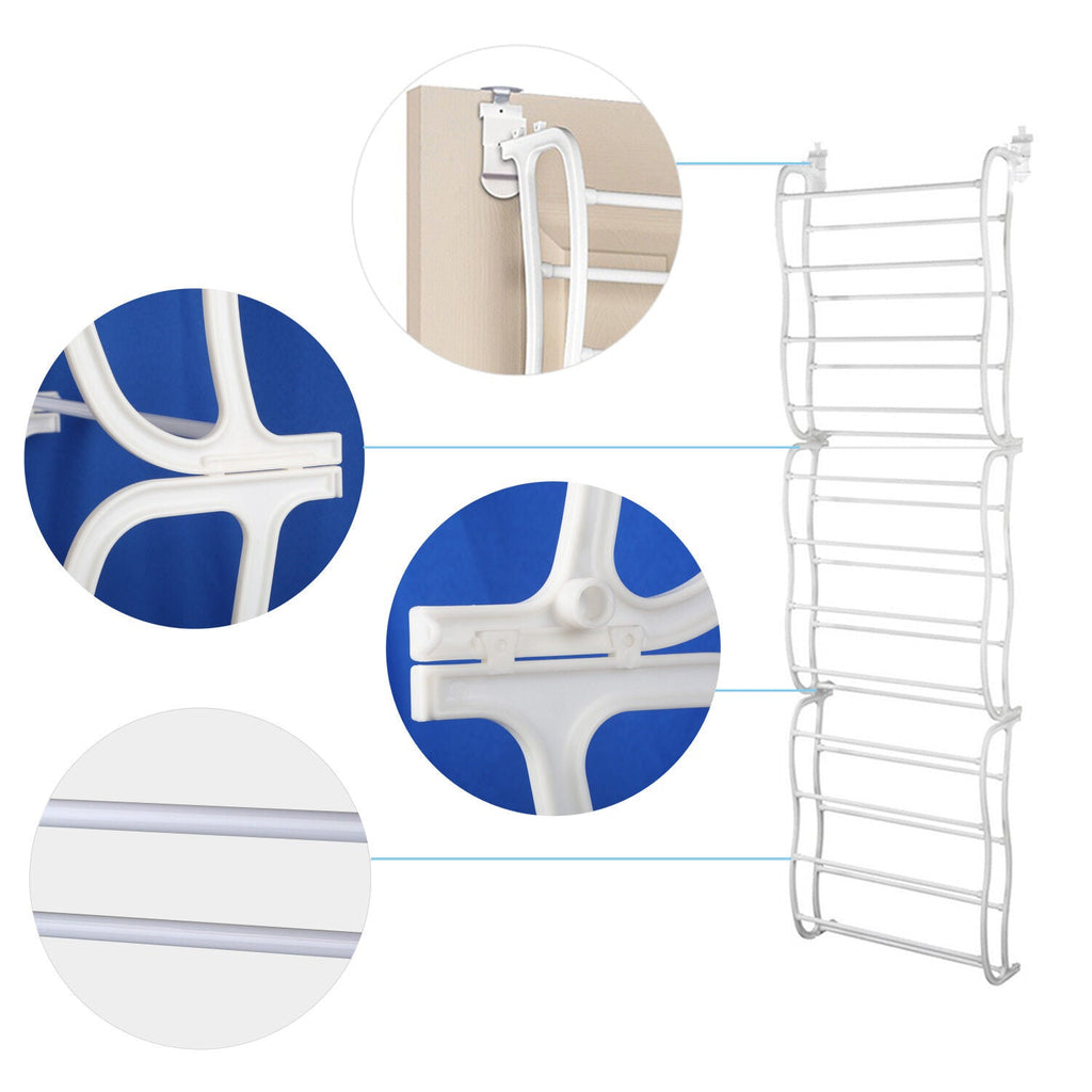 Wall Hanging Closet Shoes Organizer Over The Door Shoe Rack 36 Pairs