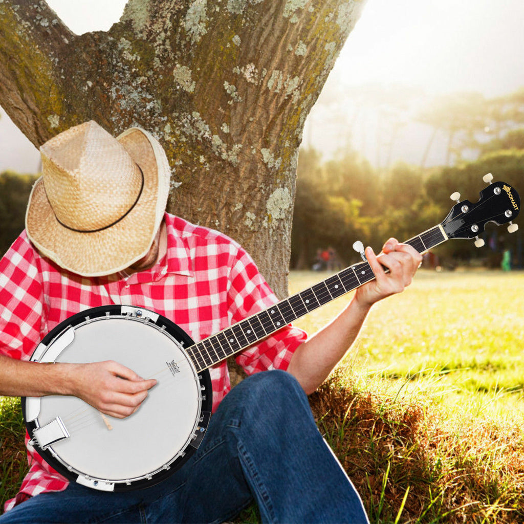 5-String Geared Tunable Banjo W/ 24 Brackets Carry Case & Accessories