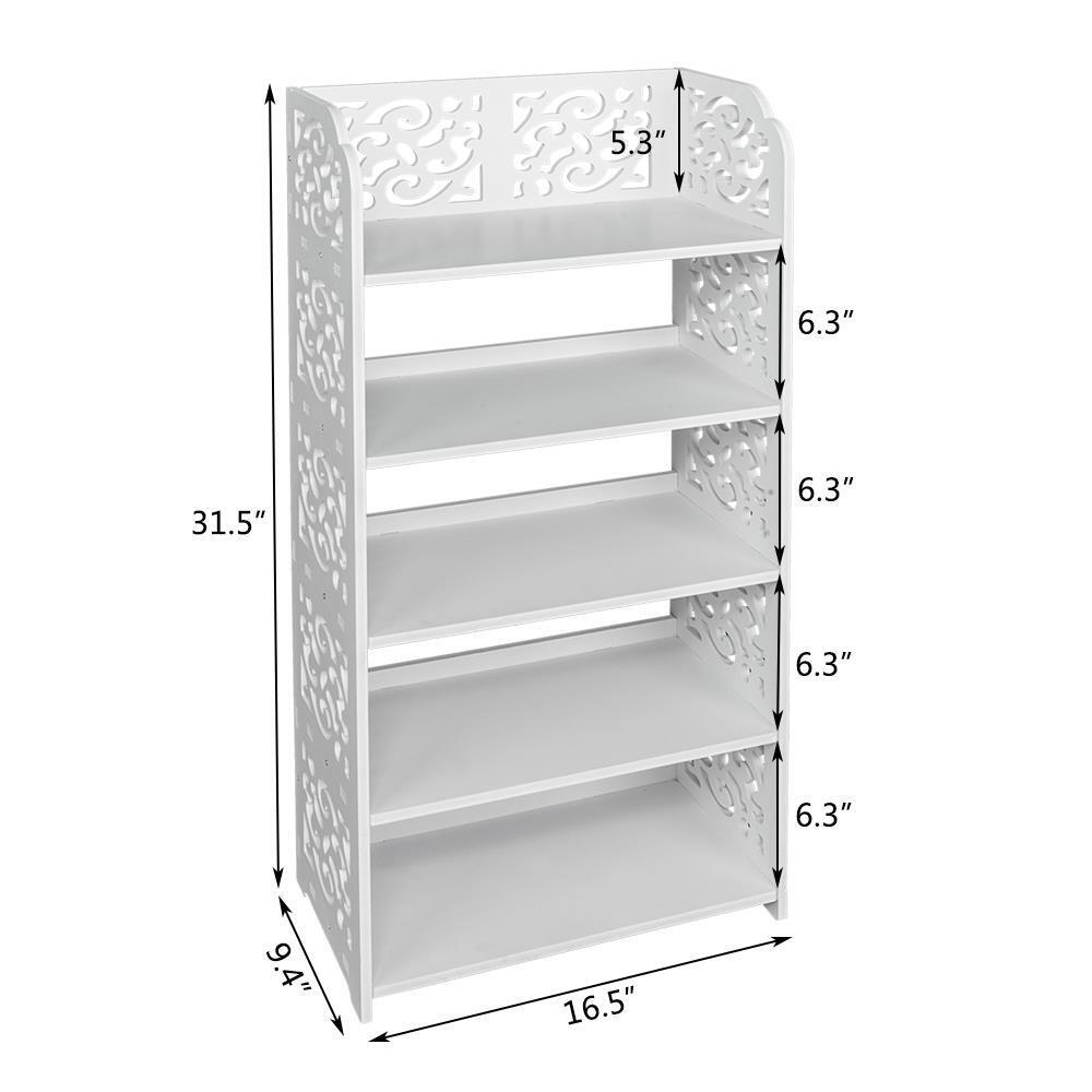 5-Tier Shoe Rack Organizer Shelf Cabinet Storage Stand White