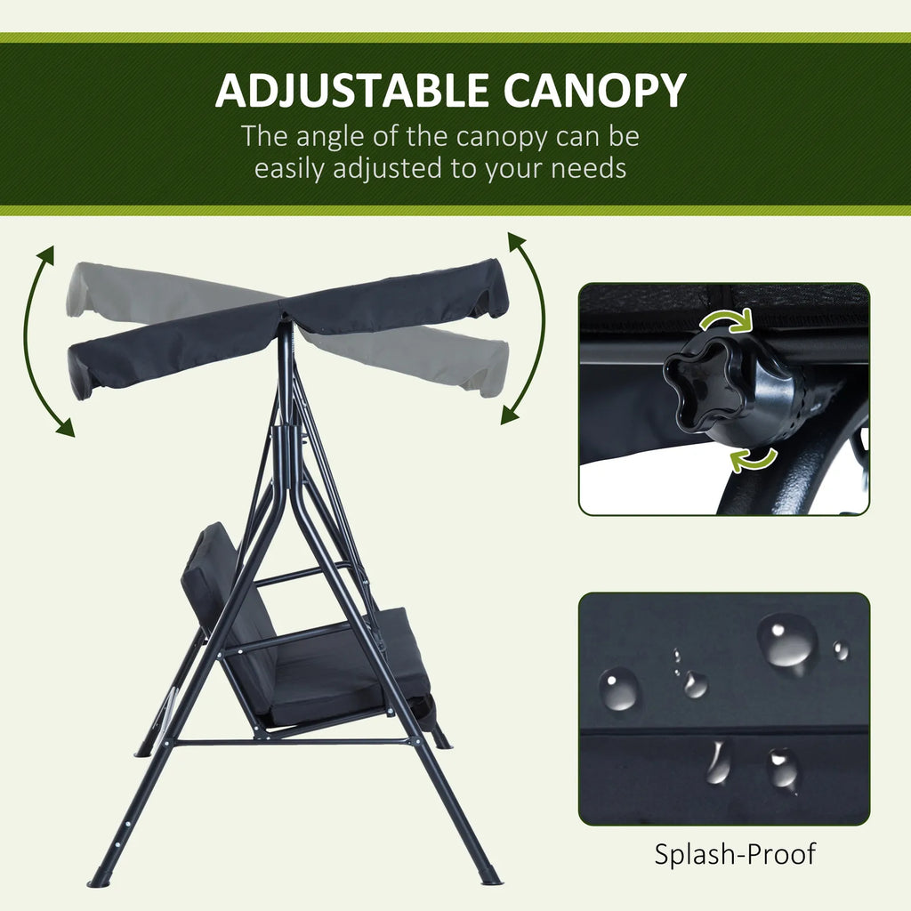Outdoor 3-Seat Porch Swing Hammock with Canopy