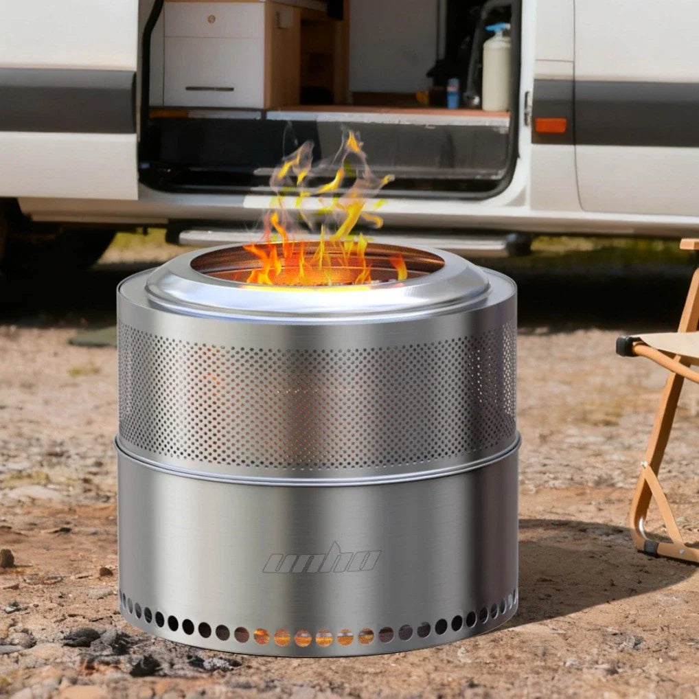 Portable Smokeless Fire Pit Stainless Steel Wood Burner
