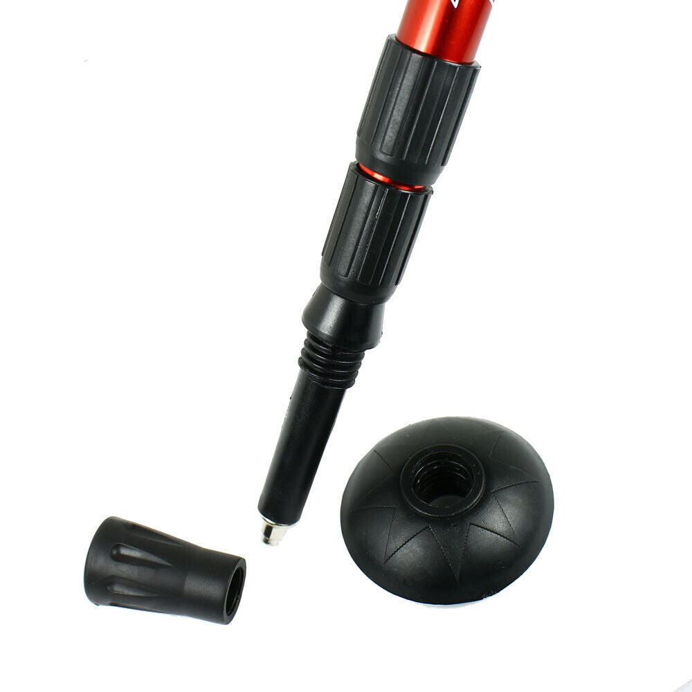 2 Red Anti-shock Adjustable Alpenstock Poles for Trekking & Hiking