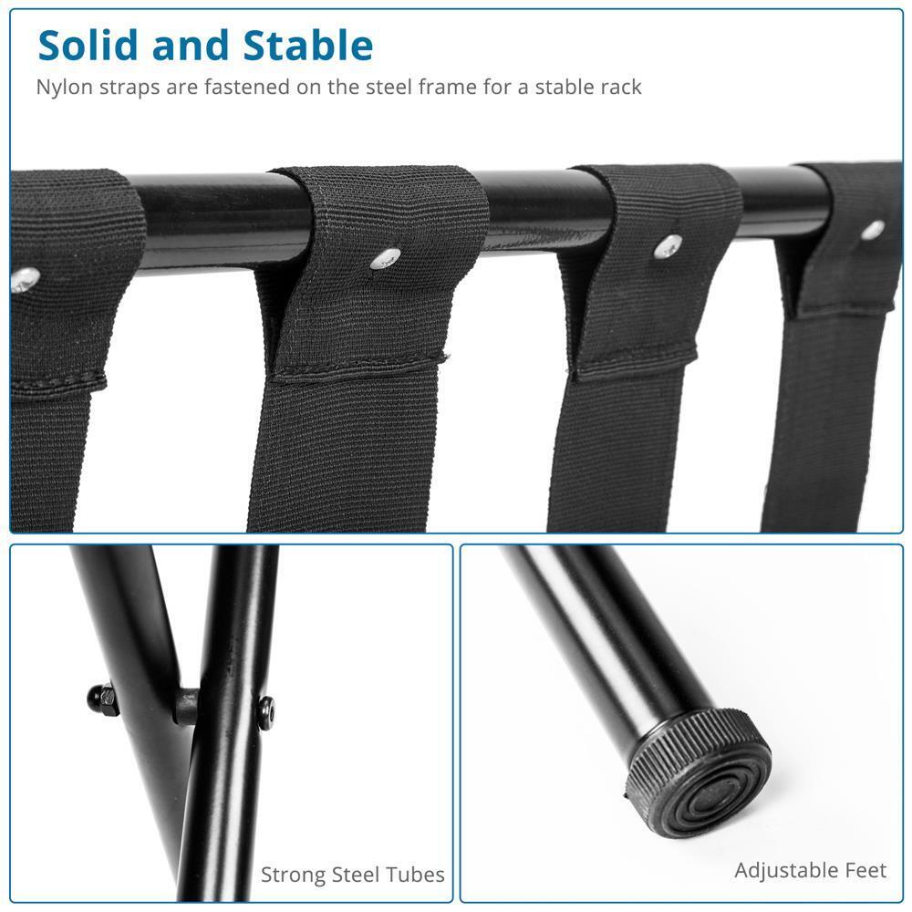 Sturdy Metal Folding Luggage Rack Stand for Home Hotel