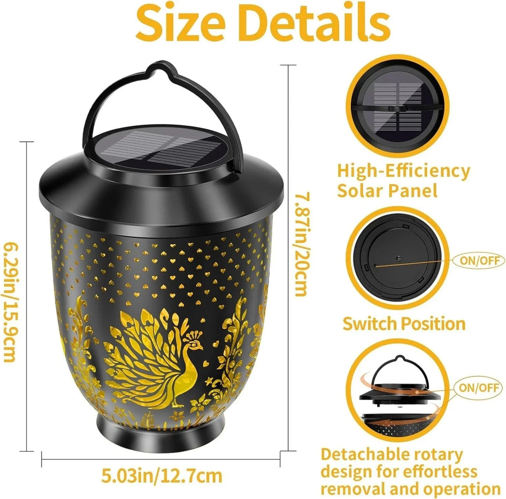 6pcs Solar LED Hanging Lantern Lights Outdoor Garden Pathway Set