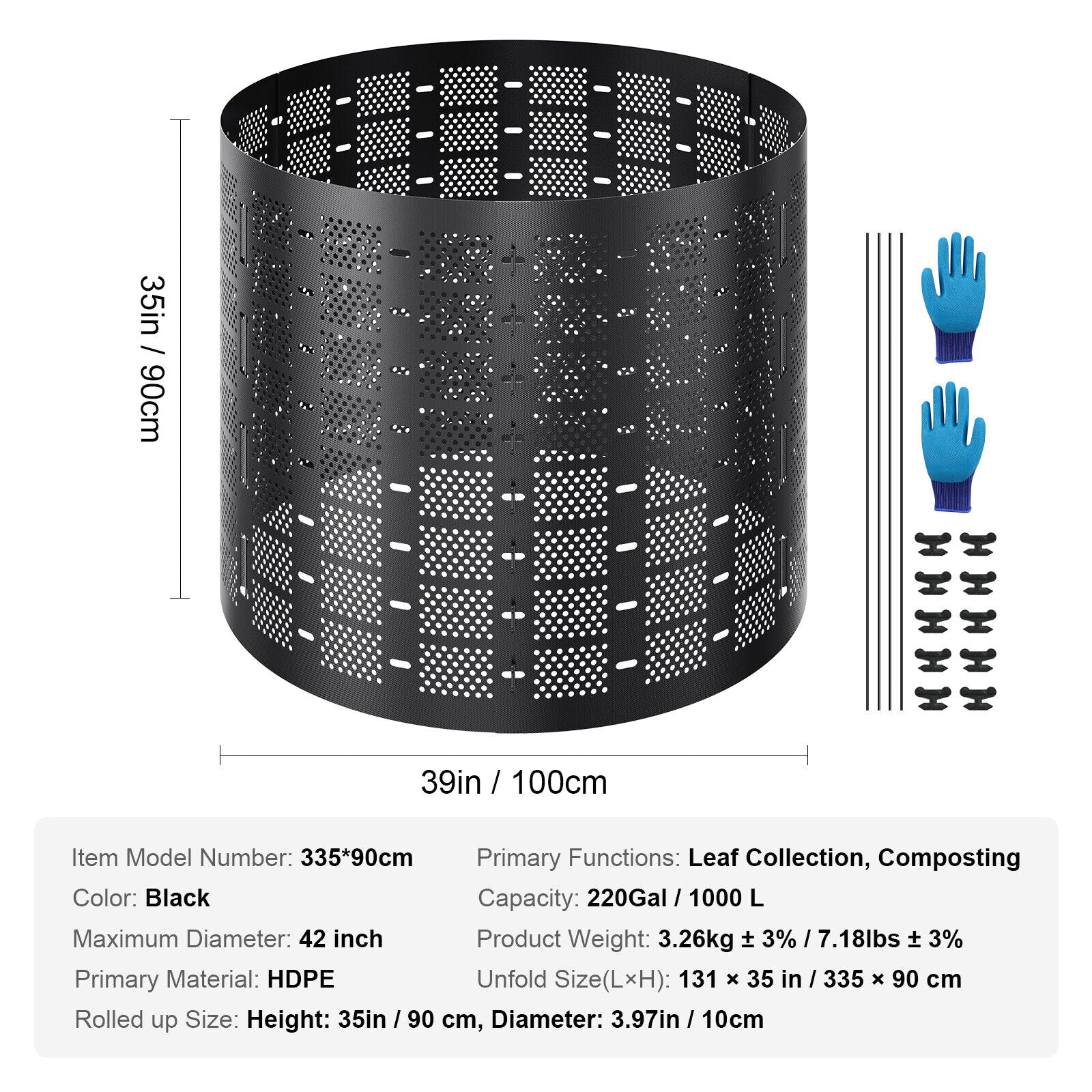 220 Gal Garden Compost Bin Easy Organic Fertilizer