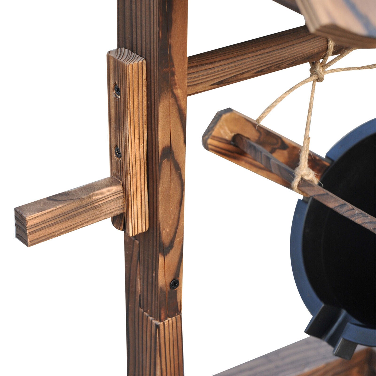Wooden Wishing Well Outdoor Water Fountain With Pump For Garden & Yard
