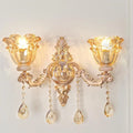 Gold Crystal Wall Sconce Vintage Indoor LED Light Fixture