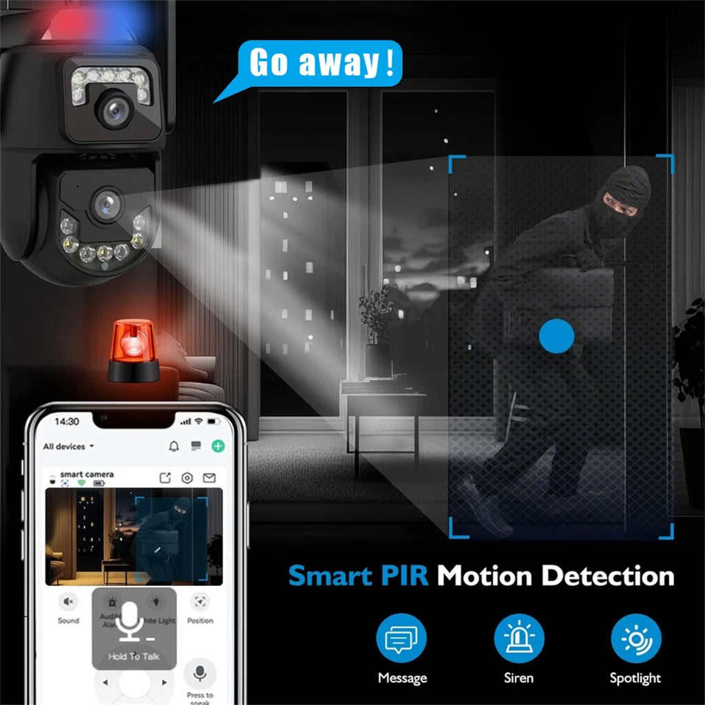 Solar WiFi Security Camera Dual Lens 6MP PTZ Night Vision
