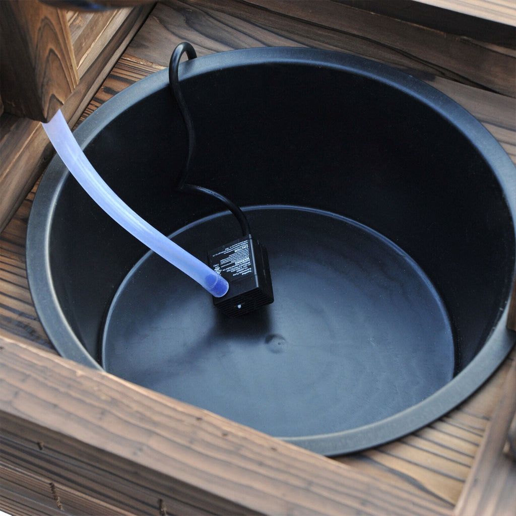 Wooden Wishing Well Outdoor Water Fountain With Pump For Garden & Yard