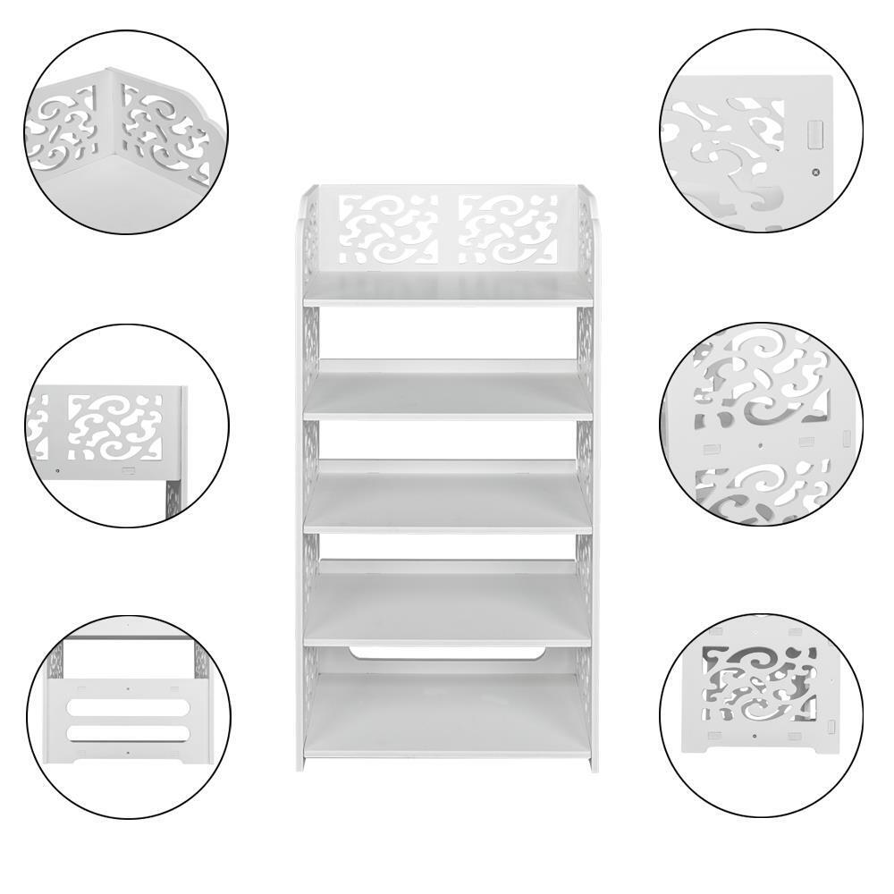 5-Tier Shoe Rack Organizer Shelf Cabinet Storage Stand White