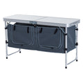47" Folding Picnic Table with Cupboard Outdoor Camping