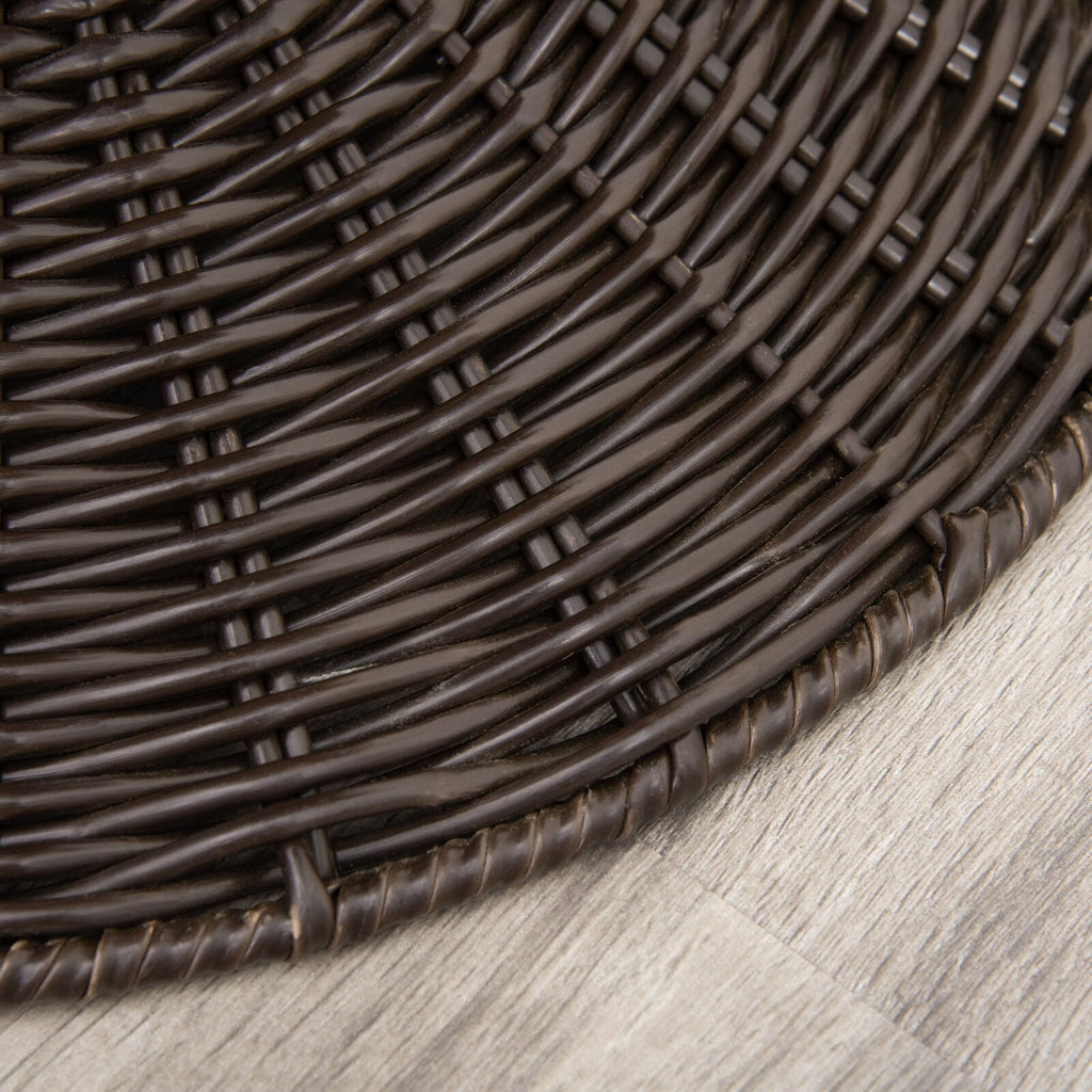 27-Inch Elevated Rattan Wicker Cat House Pet Bed With Cushion