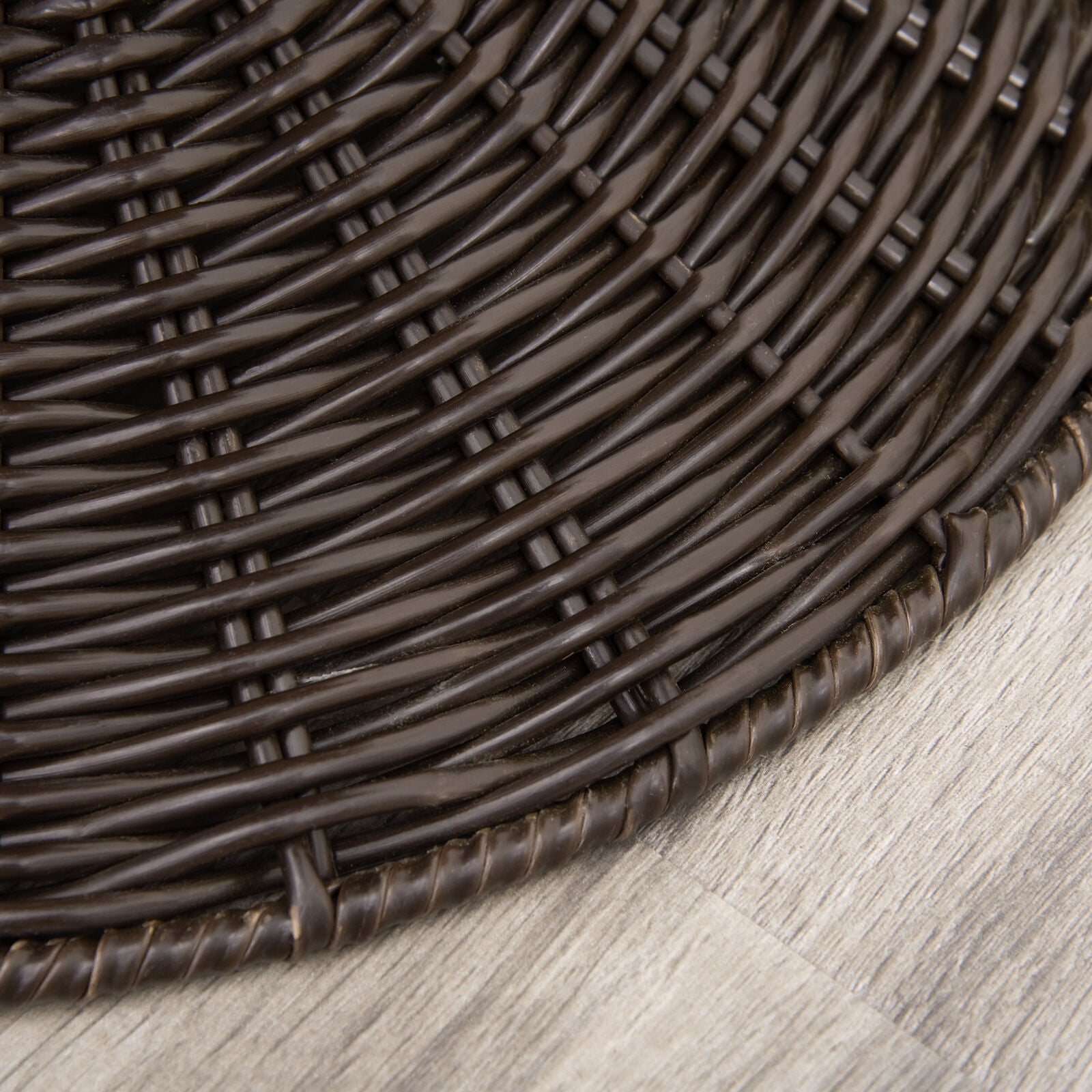 27-Inch Elevated Rattan Wicker Cat House Pet Bed With Cushion