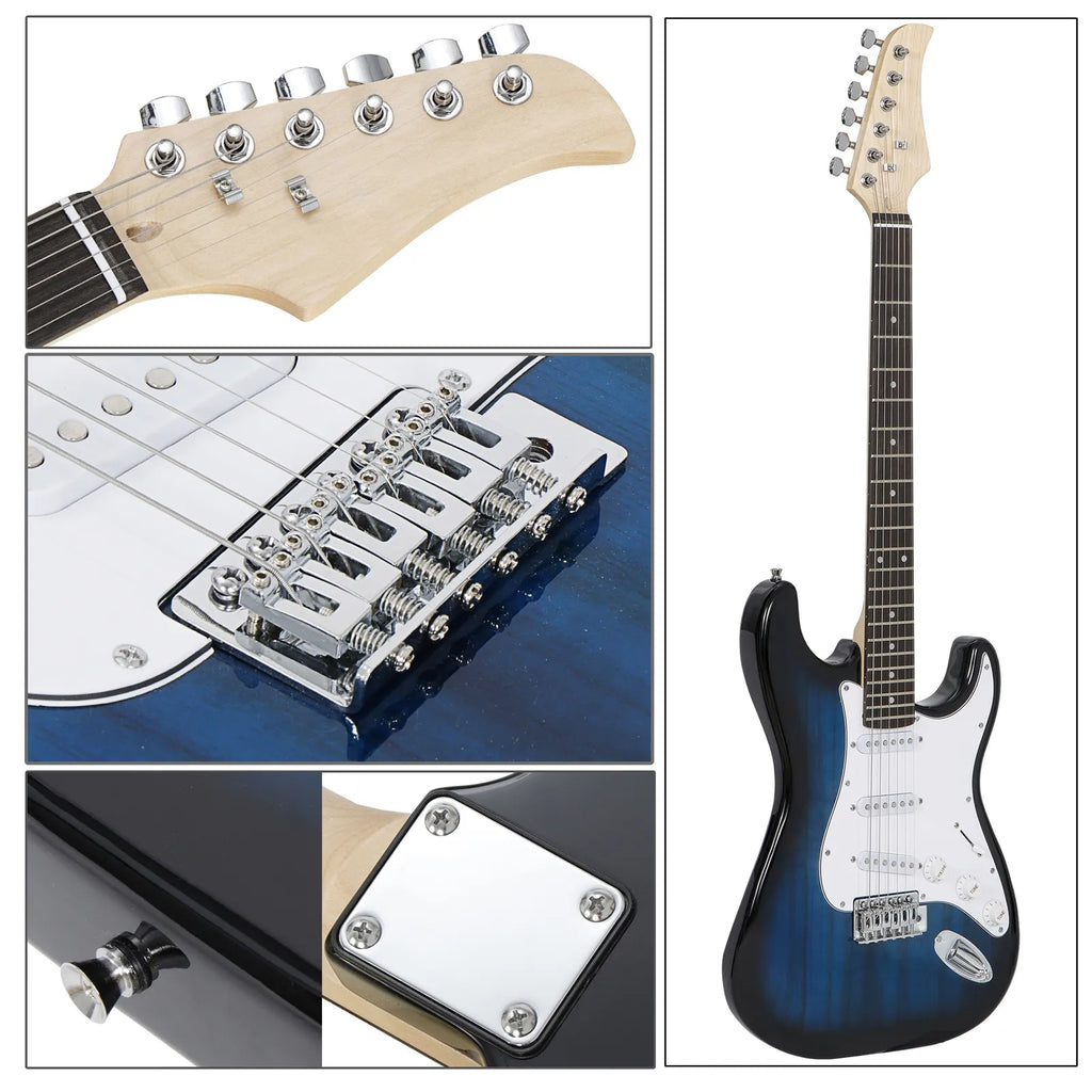 Blue Full Size Electric Guitar Bundle with Amp and Accessories